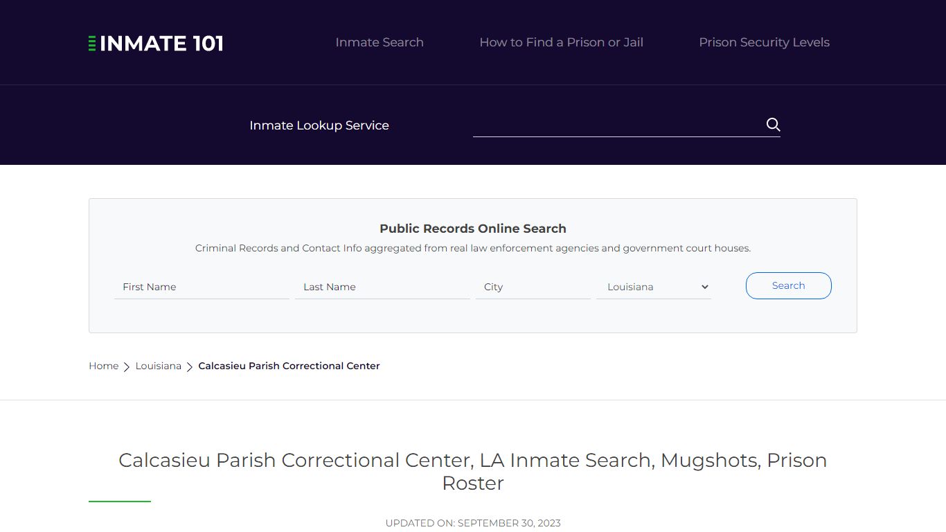 Calcasieu Parish Correctional Center, LA Inmate Search, Mugshots ...
