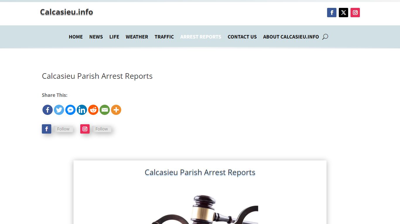 Calcasieu Parish Arrest Reports | Calcasieu Parish News